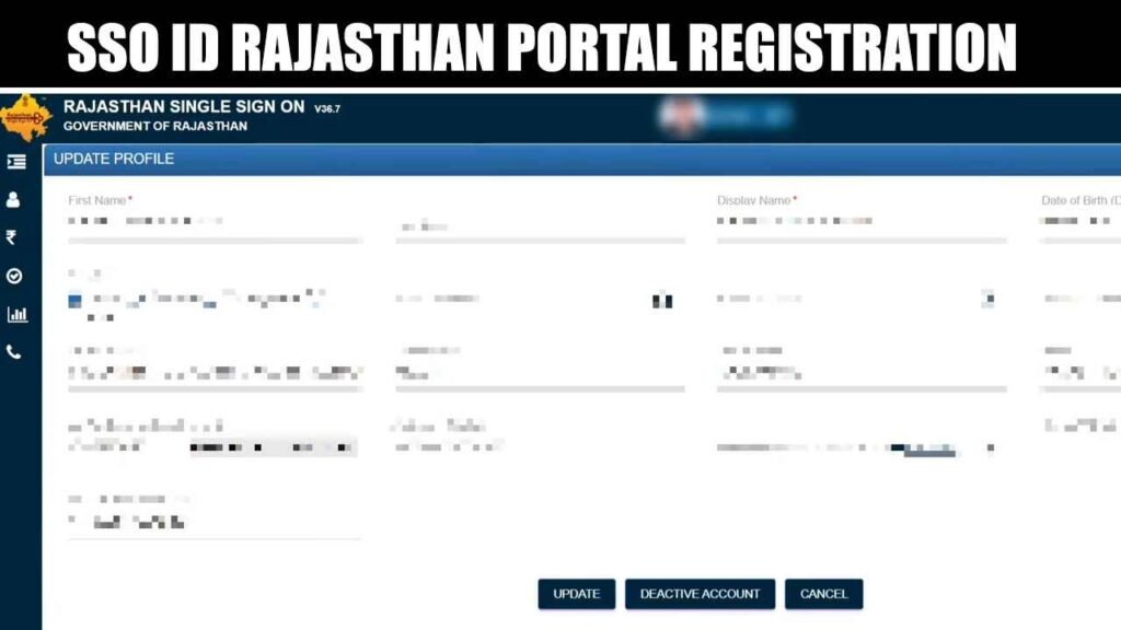 SSO ID Rajasthan Portal Registration